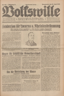 Volkswille : Zentralorgan der Deutschen Sozialistischen Arbeitspartei Polens. Jg.14, Nr. 141 (22 Juni 1929) + dod.