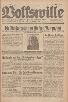 Volkswille : Zentralorgan der Deutschen Sozialistischen Arbeitspartei Polens. Jg.14, Nr. 142 (23 Juni 1929) + dod.