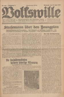 Volkswille : Zentralorgan der Deutschen Sozialistischen Arbeitspartei Polens. Jg.14, Nr. 144 (26 Juni 1929) + dod.