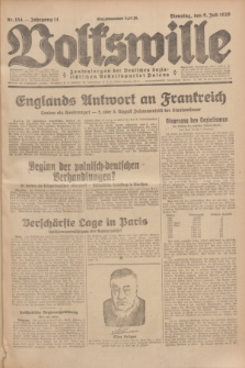 Volkswille : Zentralorgan der Deutschen Sozialistischen Arbeitspartei Polens. Jg.14, Nr. 154 (9 Juli 1929) + dod.