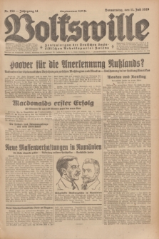 Volkswille : Zentralorgan der Deutschen Sozialistischen Arbeitspartei Polens. Jg.14, Nr. 156 (11 Juli 1929) + dod.