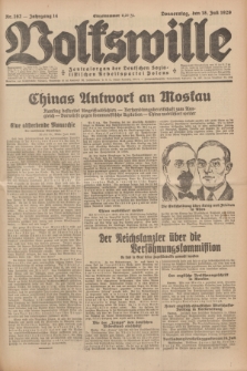 Volkswille : Zentralorgan der Deutschen Sozialistischen Arbeitspartei Polens. Jg.14, Nr. 162 (18 Juli 1929) + dod.