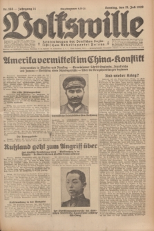 Volkswille : Zentralorgan der Deutschen Sozialistischen Arbeitspartei Polens. Jg.14, Nr. 165 (21 Juli 1929) + dod.