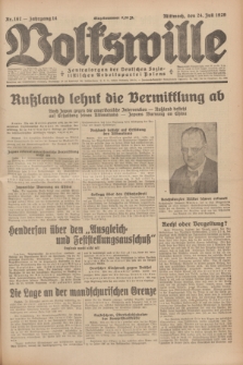Volkswille : Zentralorgan der Deutschen Sozialistischen Arbeitspartei Polens. Jg.14, Nr. 167 (24 Juli 1929) + dod.