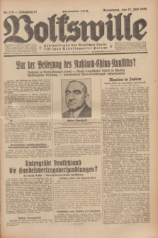 Volkswille : Zentralorgan der Deutschen Sozialistischen Arbeitspartei Polens. Jg.14, Nr. 170 (27 Juli 1929) + dod.