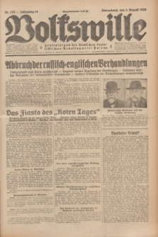Volkswille : Zentralorgan der Deutschen Sozialistischen Arbeitspartei Polens. Jg.14, Nr. 176 (3 August 1929) + dod.