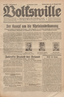 Volkswille : Zentralorgan der Deutschen Sozialistischen Arbeitspartei Polens. Jg.14, Nr. 182 (10 August 1929) + dod.