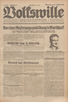 Volkswille : Zentralorgan der Deutschen Sozialistischen Arbeitspartei Polens. Jg.14, Nr. 190 (21 August 1929) + dod.