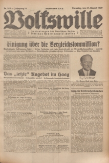 Volkswille : Zentralorgan der Deutschen Sozialistischen Arbeitspartei Polens. Jg.14, Nr. 195 (27 August 1929) + dod.