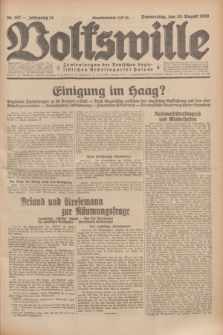 Volkswille : Zentralorgan der Deutschen Sozialistischen Arbeitspartei Polens. Jg.14, Nr. 197 (29 August 1929) + dod.