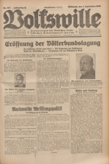 Volkswille : Zentralorgan der Deutschen Sozialistischen Arbeitspartei Polens. Jg.14, Nr. 202 (4 September 1929) + dod.