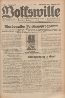 Volkswille : Zentralorgan der Deutschen Sozialistischen Arbeitspartei Polens. Jg.14, Nr. 203 (5 September 1929) + dod.