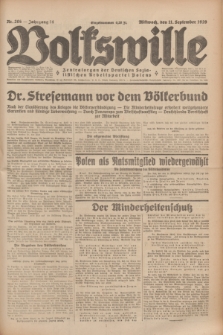 Volkswille : Zentralorgan der Deutschen Sozialistischen Arbeitspartei Polens. Jg.14, Nr. 208 (11 September 1929) + dod.