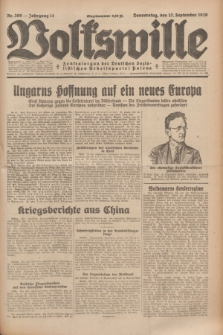 Volkswille : Zentralorgan der Deutschen Sozialistischen Arbeitspartei Polens. Jg.14, Nr. 209 (12 September 1929) + dod.