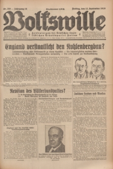 Volkswille : Zentralorgan der Deutschen Sozialistischen Arbeitspartei Polens. Jg.14, Nr. 210 (13 September 1929) + dod.
