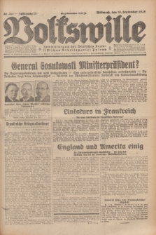 Volkswille : Zentralorgan der Deutschen Sozialistischen Arbeitspartei Polens. Jg.14, Nr. 214 (18 September 1929) + dod.