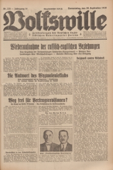 Volkswille : Zentralorgan der Deutschen Sozialistischen Arbeitspartei Polens. Jg.14, Nr. 221 (26 September 1929) + dod.