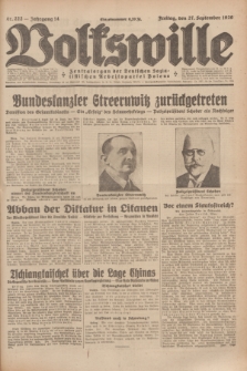Volkswille : Zentralorgan der Deutschen Sozialistischen Arbeitspartei Polens. Jg.14, Nr. 222 (27 September 1929) + dod.