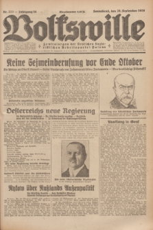 Volkswille : Zentralorgan der Deutschen Sozialistischen Arbeitspartei Polens. Jg.14, Nr. 223 (28 September 1929) + dod.