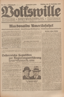 Volkswille : Zentralorgan der Deutschen Sozialistischen Arbeitspartei Polens. Jg.14, Nr. 224 (29 September 1929) + dod.