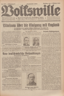 Volkswille : Zentralorgan der Deutschen Sozialistischen Arbeitspartei Polens. Jg.14, Nr. 228 (4 Oktober 1929) + dod.