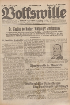 Volkswille : Zentralorgan der Deutschen Sozialistischen Arbeitspartei Polens. Jg.14, Nr. 230 (6 Oktober 1929) + dod.