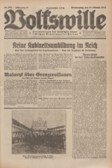Volkswille : Zentralorgan der Deutschen Sozialistischen Arbeitspartei Polens. Jg.14, Nr. 233 (10 Oktober 1929) + dod.