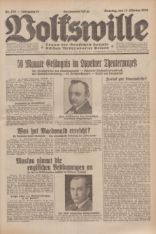 Volkswille : Organ der Deutschen Sozialistischen Arbeitspartei Polens. Jg.14, Nr. 236 (13 Oktober 1929) + dod.