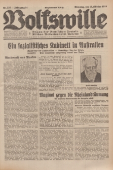 Volkswille : Organ der Deutschen Sozialistischen Arbeitspartei Polens. Jg.14, Nr. 237 (15 Oktober 1929) + dod.