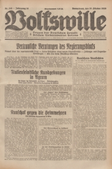 Volkswille : Organ der Deutschen Sozialistischen Arbeitspartei Polens. Jg.14, Nr. 241 (19 Oktober 1929) + dod.