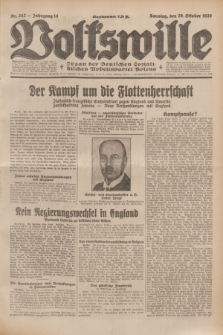 Volkswille : Organ der Deutschen Sozialistischen Arbeitspartei Polens. Jg.14, Nr. 242 (20 Oktober 1929) + dod.