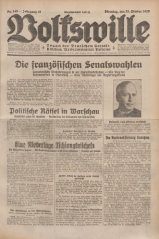 Volkswille : Organ der Deutschen Sozialistischen Arbeitspartei Polens. Jg.14, Nr. 243 (22 Oktober 1929) + dod.