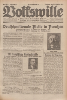Volkswille : Organ der Deutschen Sozialistischen Arbeitspartei Polens. Jg.14, Nr. 246 (25 Oktober 1929) + dod.
