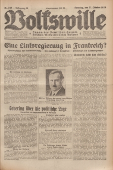 Volkswille : Organ der Deutschen Sozialistischen Arbeitspartei Polens. Jg.14, Nr. 248 (27 Oktober 1929) + dod.