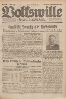 Volkswille : Organ der Deutschen Sozialistischen Arbeitspartei Polens. Jg.14, Nr. 249 (29 Oktober 1929) + dod.