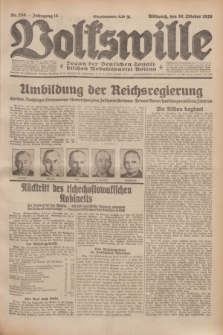 Volkswille : Organ der Deutschen Sozialistischen Arbeitspartei Polens. Jg.14, Nr. 250 (30 Oktober 1929) + dod.