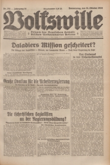 Volkswille : Organ der Deutschen Sozialistischen Arbeitspartei Polens. Jg.14, Nr. 251 (31 Oktober 1929) + dod.