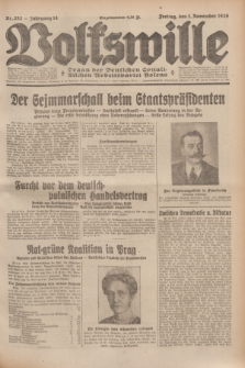Volkswille : Organ der Deutschen Sozialistischen Arbeitspartei Polens. Jg.14, Nr. 252 (1 November 1929) + dod.