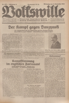Volkswille : Organ der Deutschen Sozialistischen Arbeitspartei Polens. Jg.14, Nr. 255 (6 November 1929) + dod.