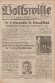 Volkswille : Organ der Deutschen Sozialistischen Arbeitspartei Polens. Jg.14, Nr. 257 (8 November 1929) + dod.