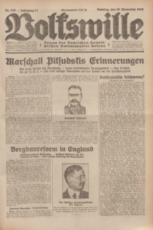 Volkswille : Organ der Deutschen Sozialistischen Arbeitspartei Polens. Jg.14, Nr. 259 (10 November 1929) + dod.