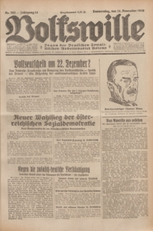 Volkswille : Organ der Deutschen Sozialistischen Arbeitspartei Polens. Jg.14, Nr. 262 (14 November 1929) + dod.