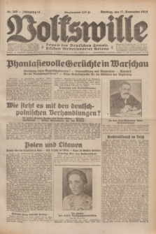 Volkswille : Organ der Deutschen Sozialistischen Arbeitspartei Polens. Jg.14, Nr. 265 (17 November 1929) + dod.