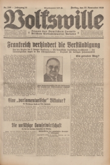 Volkswille : Organ der Deutschen Sozialistischen Arbeitspartei Polens. Jg.14, Nr. 269 (22 November 1929) + dod.