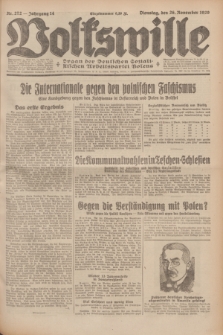 Volkswille : Organ der Deutschen Sozialistischen Arbeitspartei Polens. Jg.14, Nr. 272 (26 November 1929) + dod.