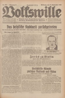 Volkswille : Organ der Deutschen Sozialistischen Arbeitspartei Polens. Jg.14, Nr. 273 (27 November 1929) + dod.