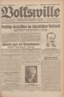 Volkswille : Organ der Deutschen Sozialistischen Arbeitspartei Polens. Jg.14, Nr. 275 (29 November 1929) + dod.