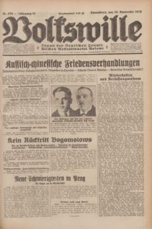 Volkswille : Organ der Deutschen Sozialistischen Arbeitspartei Polens. Jg.14, Nr. 276 (30 November 1929) + dod.