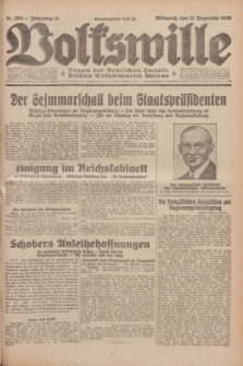 Volkswille : Organ der Deutschen Sozialistischen Arbeitspartei Polens. Jg.14, Nr. 285 (11 Dezember 1929) + dod.