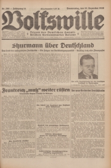 Volkswille : Organ der Deutschen Sozialistischen Arbeitspartei Polens. Jg.14, Nr. 286 (12 Dezember 1929) + dod.